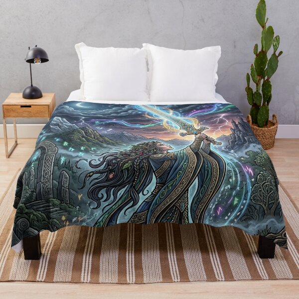 Artikelvorschau, Lady of the Lake - Excalibur Fantasy Art entworfen und verkauft von Lucid Dream Pixel.