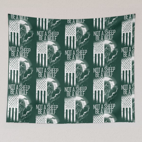 Item preview, Be A Wolf Not A Sheep USA Flag Anti-Woke Be A Wolf Gear designed and sold by ellesczipts.