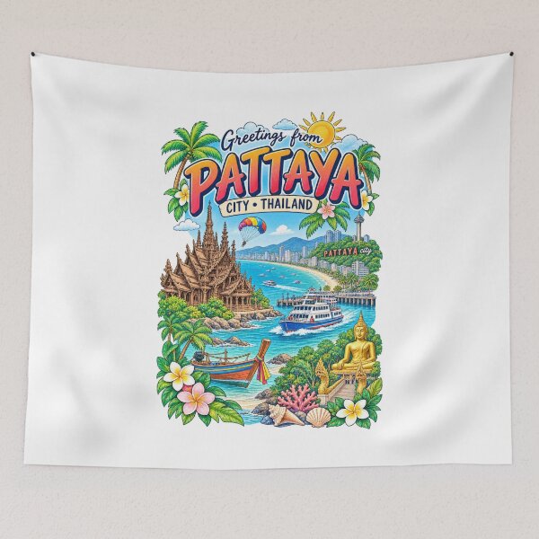 Item preview, Greetings from Pattaya City Thailand – Tropical Travel Adventure designed and sold by Russell Thorne.