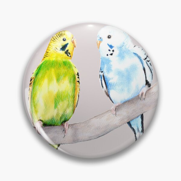 Item preview, Budgies colored pencil drawing designed and sold by Kathryn Green.