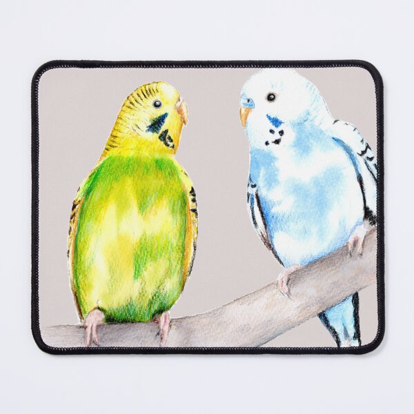 Item preview, Budgies colored pencil drawing designed and sold by Kathryn Green.