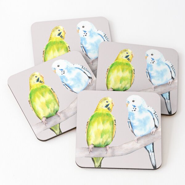 Item preview, Budgies colored pencil drawing designed and sold by Kathryn Green.