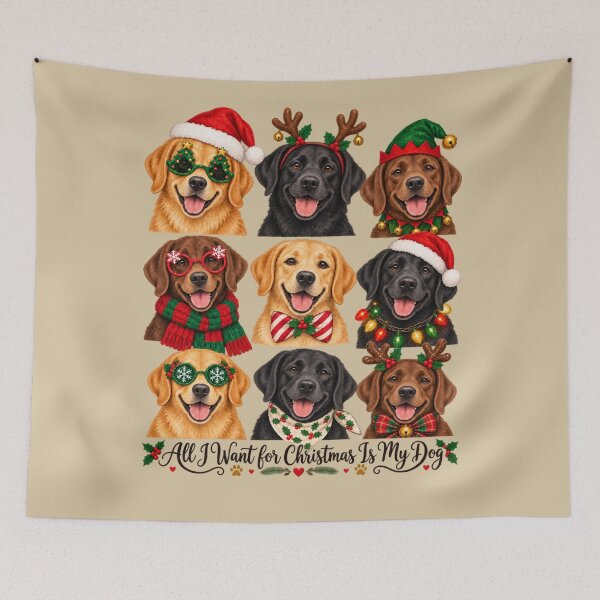 Item preview, Labrador Christmas Collage All I Want for Christmas Is My Dog designed and sold by AmiGraph.