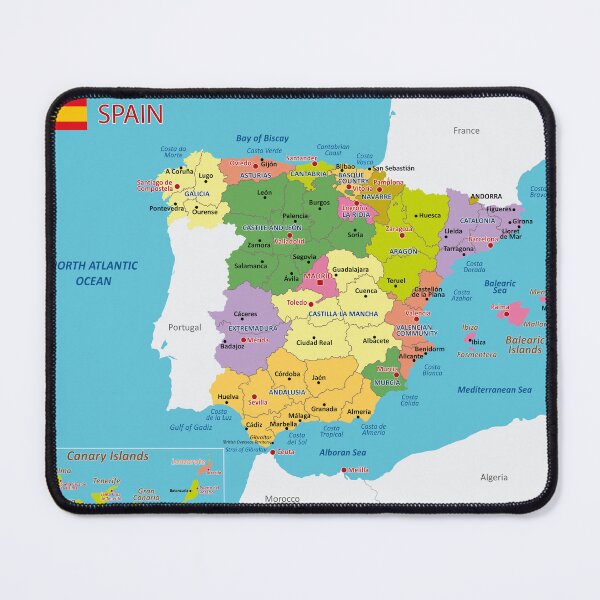 Item preview, Spain Political Map Poster | Regions & Cities designed and sold by alijun.