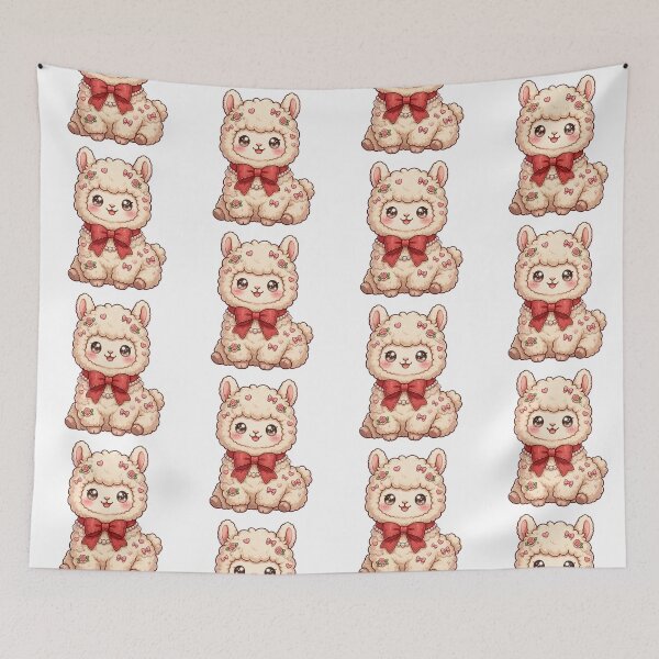 Item preview, Cute llama with red bow designed and sold by priyankajustine.