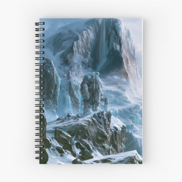 Item preview, A colossal Frost Giant standing upon a vast frozen mountain plateau, Fantasy & Mythological Creatures designed and sold by CDC40.