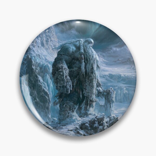 Item preview, A colossal Frost Giant standing upon a vast frozen mountain plateau, Fantasy & Mythological Creatures designed and sold by CDC40.