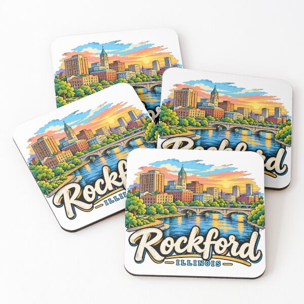Item preview, Hand Drawn Rockford Illinois Travel Souvenir Landmark Gift designed and sold by MichaeIRellov.