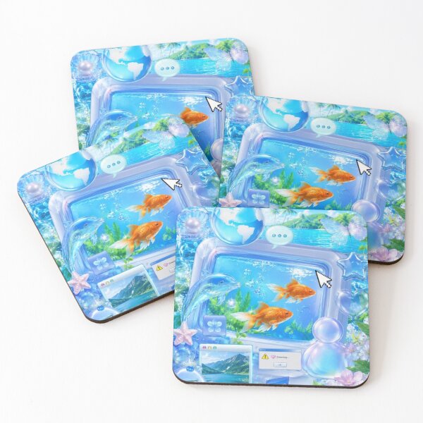 Item preview, Frutiger Aero Aqua Dreamscape | Y2K Tropical Tech Nostalgia designed and sold by BrontesWhimsyStore.