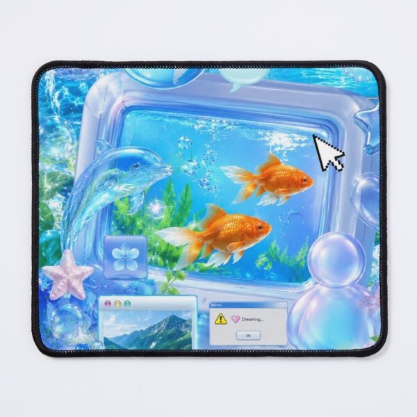 Item preview, Frutiger Aero Aqua Dreamscape | Y2K Tropical Tech Nostalgia designed and sold by BrontesWhimsyStore.