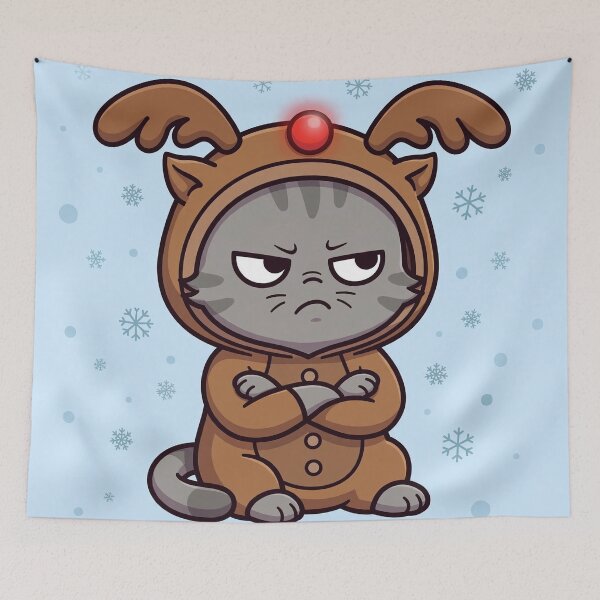 Item preview, Grumpy Reindeer Kitten: Dear Santa, Define Nice designed and sold by Odd-jack.