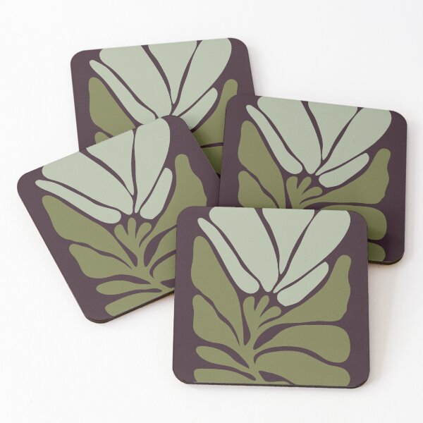 Item preview, Floral Forms 05 | Dark Plum Sage Green Minimalist Abstract Botanicals designed and sold by MarleneCanto.
