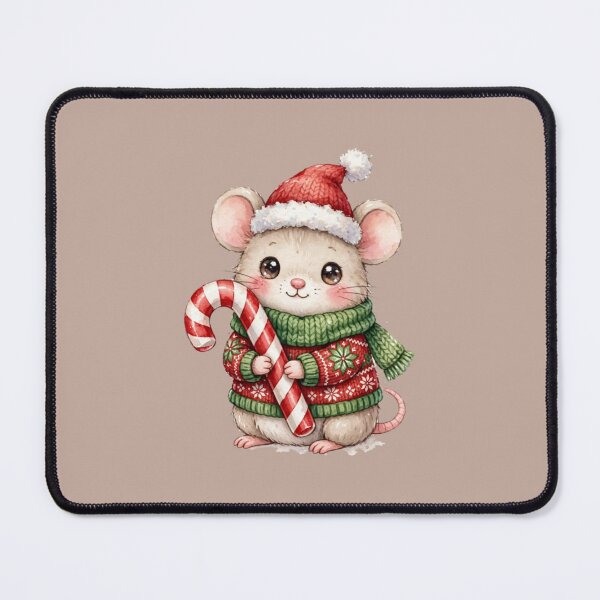 Item preview, Christmas Mouse with Candy Cane and Festive Sweater designed and sold by PunchDrop.