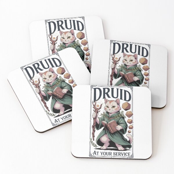 Item preview, Druid RPG class cat druid designed and sold by Boardgameo.