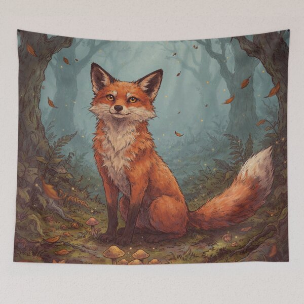 Artikelvorschau, Mystischer Herbstfuchsgeist – Verzauberte Wald-Fantasy-Kunst entworfen und verkauft von JanjjaSoulInk.