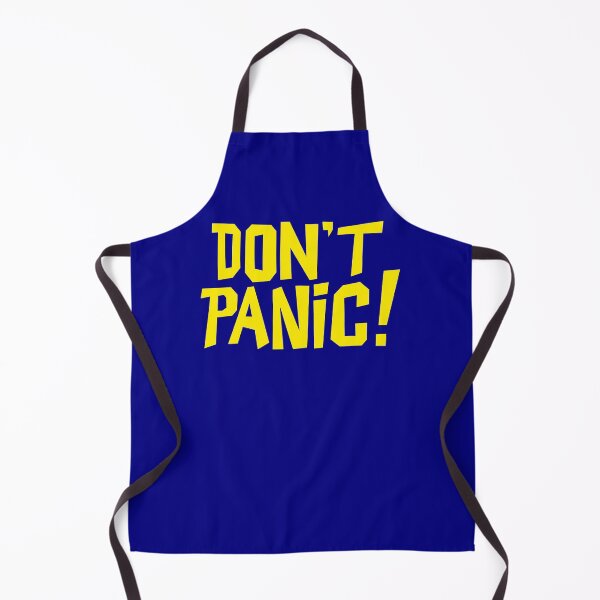 Item preview, NDVH Don't Panic - Yellow on navy H2G2 designed and sold by Nik’s T-Shirts.