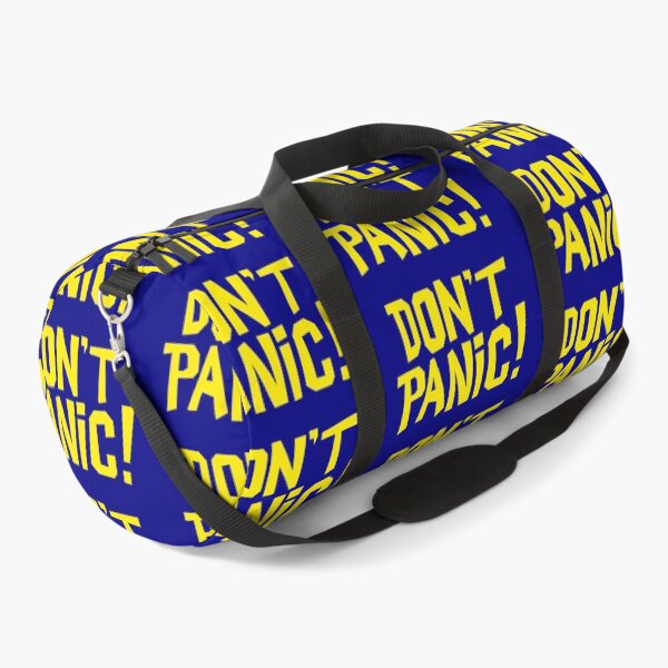 Item preview, NDVH Don't Panic - Yellow on navy H2G2 designed and sold by Nik’s T-Shirts.