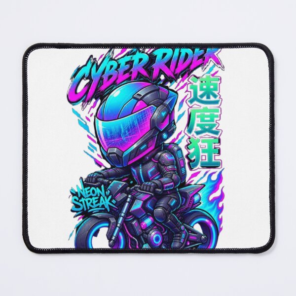 Item preview, ​Cyberpunk Neon Rider Chibi - Futuristic Sci-Fi Street Racer Gamer Gift designed and sold by MAHVIX.