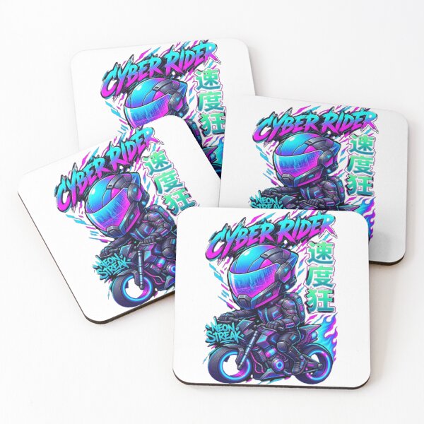 Item preview, ​Cyberpunk Neon Rider Chibi - Futuristic Sci-Fi Street Racer Gamer Gift designed and sold by MAHVIX.