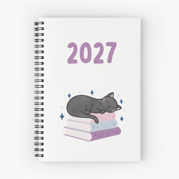 Item preview, 2027 Cute Bookish Black Cat designed and sold by winterpumpkin.