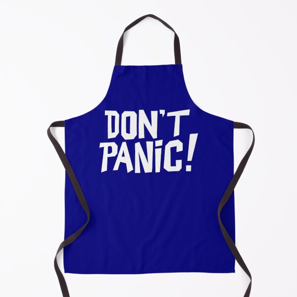 Item preview, NDVH Don't Panic - White on navy H2G2 designed and sold by Nik’s T-Shirts.
