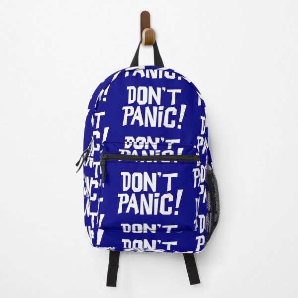Item preview, NDVH Don't Panic - White on navy H2G2 designed and sold by Nik’s T-Shirts.