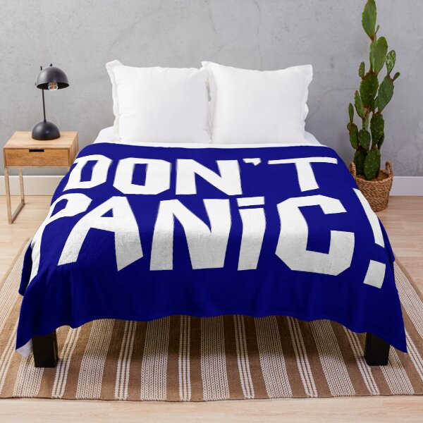 Item preview, NDVH Don't Panic - White on navy H2G2 designed and sold by Nik’s T-Shirts.