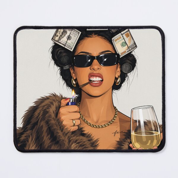 Item preview, Money Aesthetic Rich Girl Cartoon Illustration Luxury Glamour Woman designed and sold by EatPrayLive.