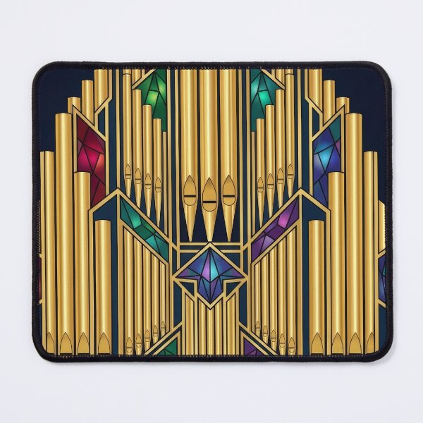 Item preview, Art Deco Organ Pipe Stained Glass AI Illustration designed and sold by pinkal.