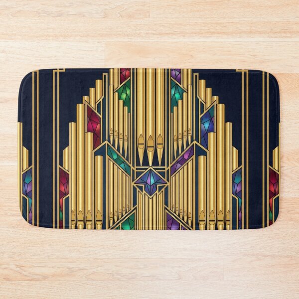 Item preview, Art Deco Organ Pipe Stained Glass AI Illustration designed and sold by pinkal.