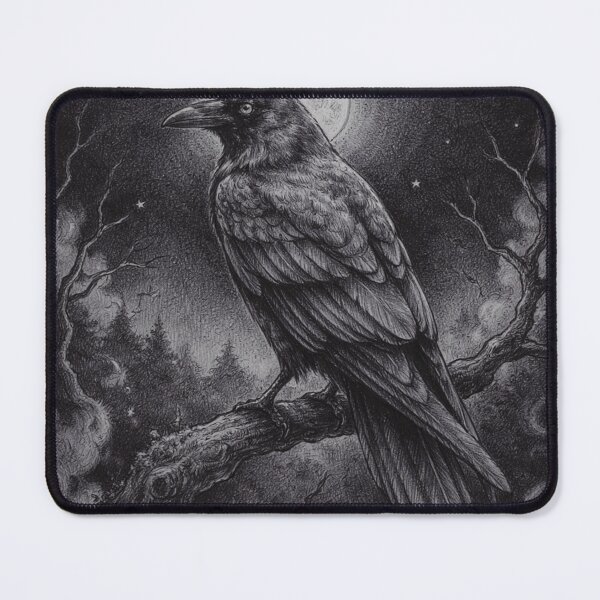 Item preview, Mystical Raven Spirit – Gothic Moonlit Fantasy Bird Art designed and sold by JanjjaSoulInk.