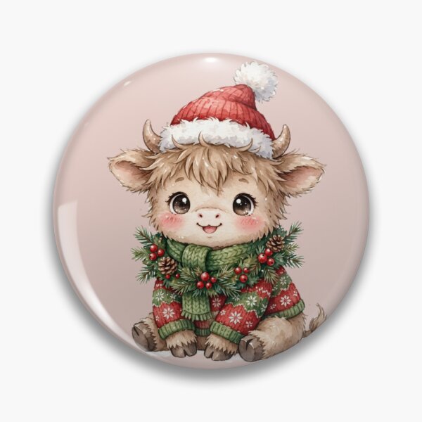 Item preview, Christmas Highland Cow in Cozy Festive Sweater designed and sold by PunchDrop.