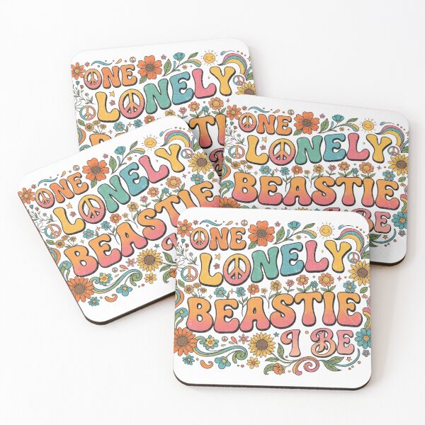 Item preview, One Lonely Beastie I Be Retro Hippie Groovy Quote Peace & Flowers Design designed and sold by CreativeNest Prints.