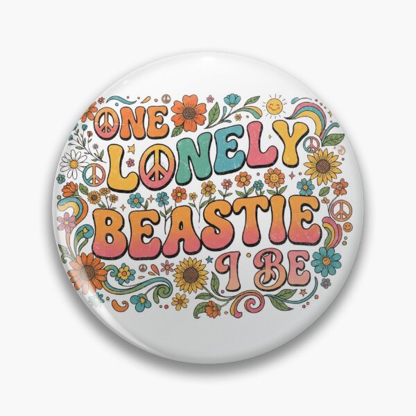 Item preview, One Lonely Beastie I Be Retro Hippie Groovy Quote Peace & Flowers Design designed and sold by CreativeNest Prints.