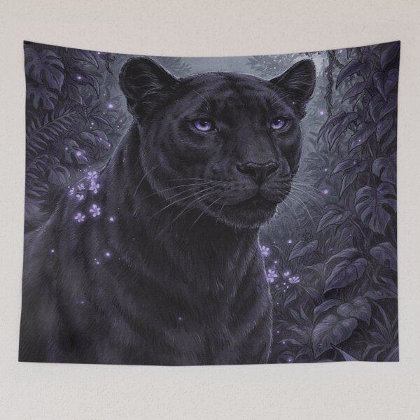 Item preview, Mystical Panther Spirit – Dark Fantasy Magical Animal Art designed and sold by JanjjaSoulInk.