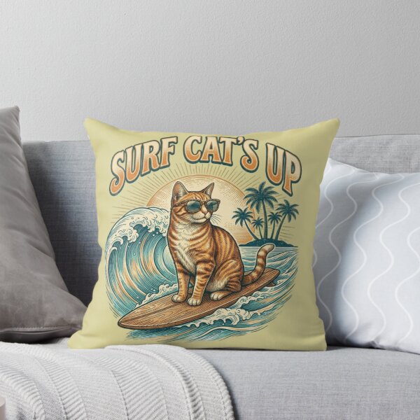 Item preview, Surf Cat's Up Funny Surfing designed and sold by FurRealStudioCo.