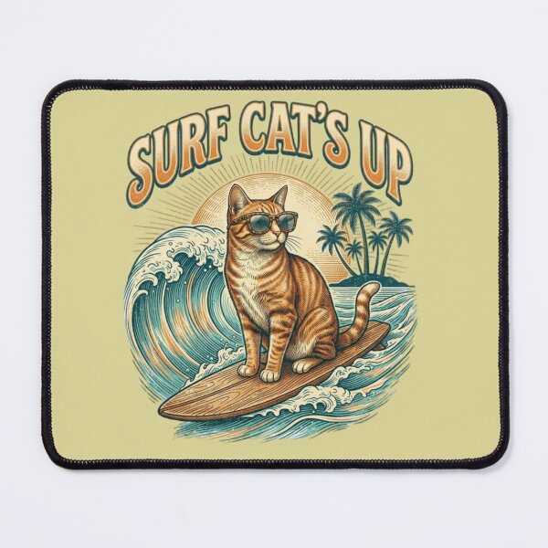 Item preview, Surf Cat's Up Funny Surfing designed and sold by FurRealStudioCo.
