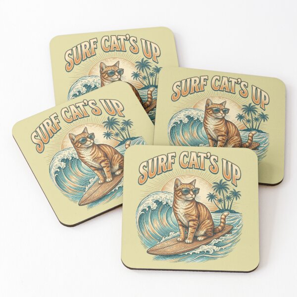 Item preview, Surf Cat's Up Funny Surfing designed and sold by FurRealStudioCo.