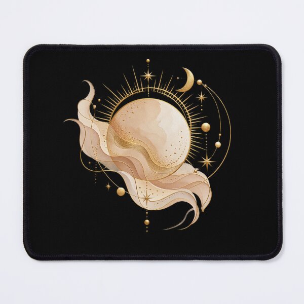Item preview, Boho Celestial Planet and Stars Mystic Gold Art designed and sold by BohoMysticArt.