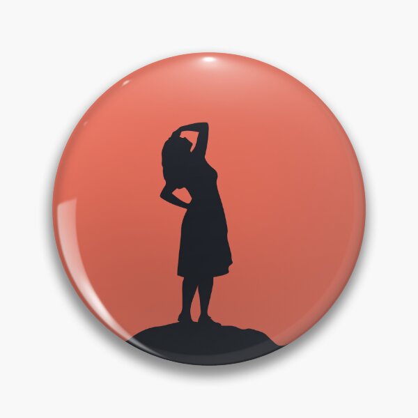 Item preview, Hilltop Sunset Silhouette Woman Standing Against a Golden Orange Sky designed and sold by AtonuHaque.
