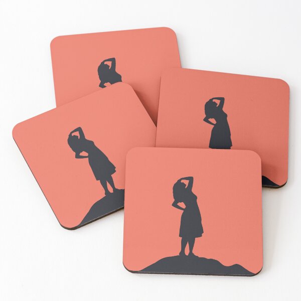 Item preview, Hilltop Sunset Silhouette Woman Standing Against a Golden Orange Sky designed and sold by AtonuHaque.