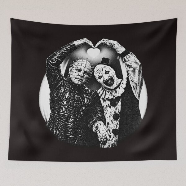 Item preview, Pinhead And Art The Clown Heart Sign Horror Mashup designed and sold by DYALEEZ-XCR.