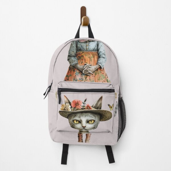 Item preview, Vintage Anthropomorphic Cat in Floral Dress – Cottagecore Aesthetic designed and sold by EVESTUDIOART.