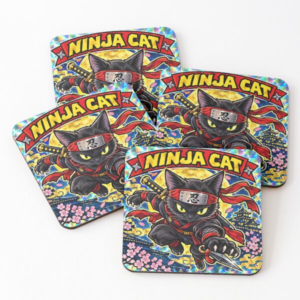 Item preview, Ninja Cat - Shadow Warrior Japanese Samurai Anime designed and sold by POP-BAY-JP.