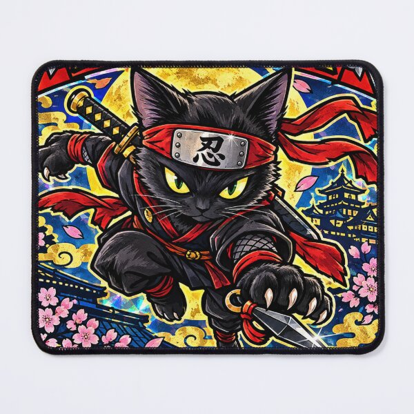 Item preview, Ninja Cat - Shadow Warrior Japanese Samurai Anime designed and sold by POP-BAY-JP.
