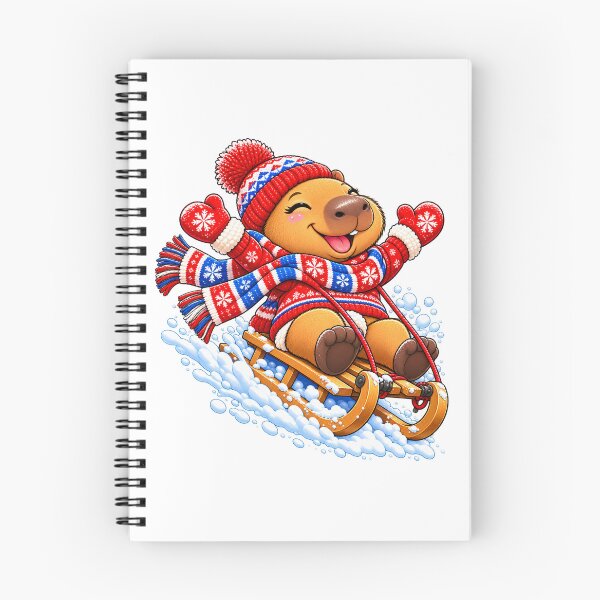 Item preview, Cute Sledding Capybara – Winter Snow Adventure designed and sold by CapybaraTravels.