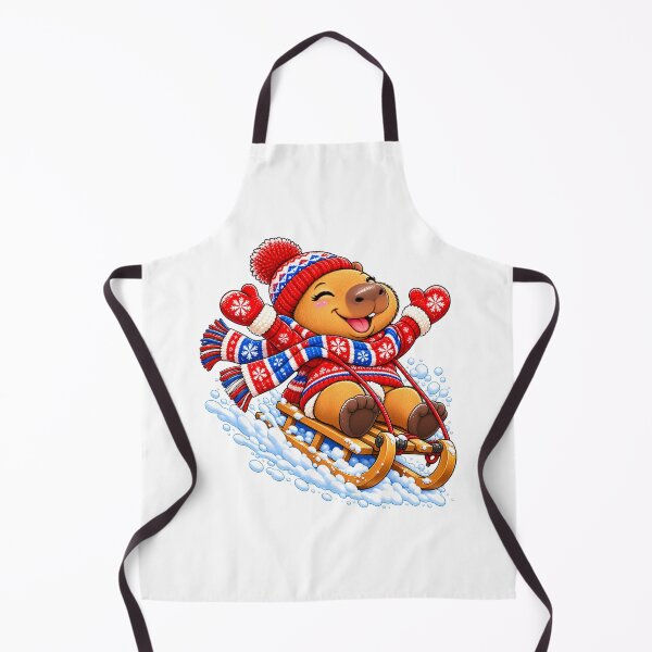 Item preview, Cute Sledding Capybara – Winter Snow Adventure designed and sold by CapybaraTravels.