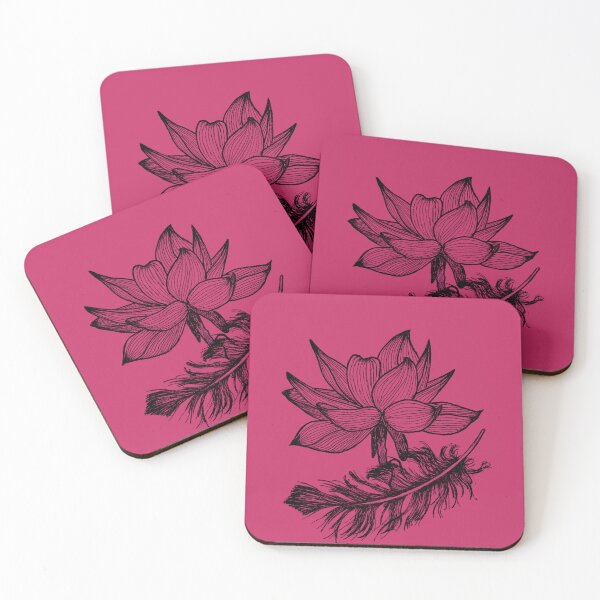 Item preview, Flower & Feather | Dark Botanical Ink Art | Floral Illustration designed and sold by Half Mess.