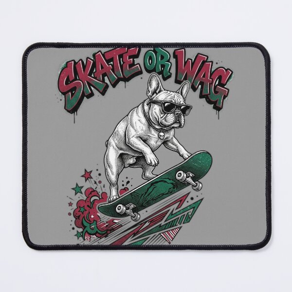 Item preview, Skate or Wag Funny Skateboard Dog designed and sold by FurRealStudioCo.