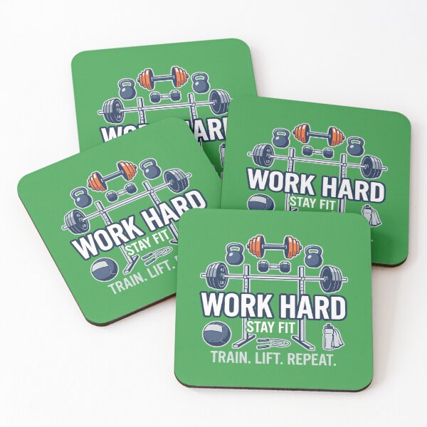 Item preview, Work Hard Stay Fit - Fitness Motivational Gym Graphic Design designed and sold by MyHappyArtShop.
